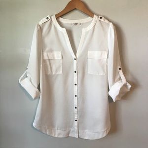 Stitch Fix 41 Hawthorn brand white blouse, size m